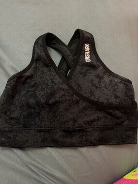 Gymshark Black Textured Cross-Back Sports Bra